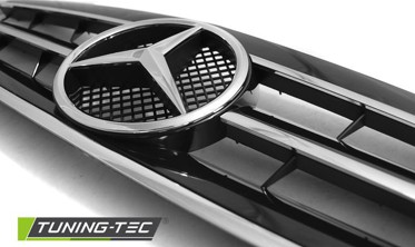 Решетка со звездой Mercedes W203 в стиле CL черно-хромированная фото