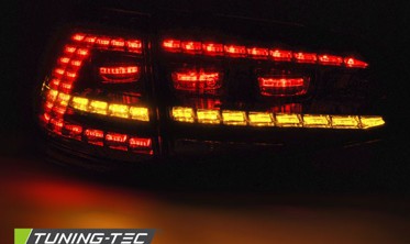 Фонари светодиодные VW Golf 7 в стиле R тонированные (бегающие повороты) фото