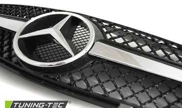 Решетка со звездой Mercedes SL R230 в стиле CL черная с хромом фото