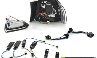 Задние led фонари (стопы тюнинг) BMW 3 E90 красно-тонированные фото