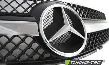 Решетка со звездой Mercedes SL R230 в стиле CL черная с хромом фото