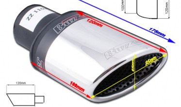 Насадка глушника Buzzer ZZ110XL овальна ліва фото