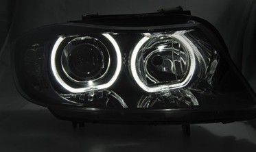 Чорні діодні фари передні BMW 3 E90/E91 фото