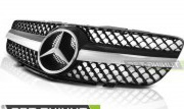 Решетка со звездой Mercedes SL R230 в стиле CL черная с хромом фото