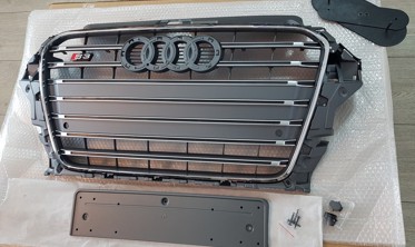 Решетка радиатора Audi A3 8V стиль S3 (серая) фото