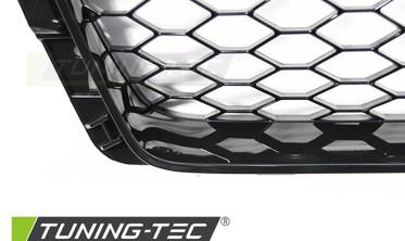Решетка радиатора AUDI A4 B9 в стиле RS черная глянцевая фото
