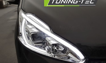 Тюнінгові фари передні PEUGEOT 208 хромовані з ДХО фото