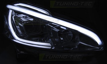 Тюнінгові фари передні PEUGEOT 208 хромовані з ДХО фото