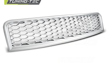 Решетка радиатора AUDI A4 B6 в стиле RS матово-серебряная фото