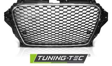 Решетка радиатора AUDI A3 (8V) в стиле RS3 черная с хром рамкой фото